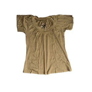 New Da-Nang V-Neck Pleated Short Sleeve Tee XS